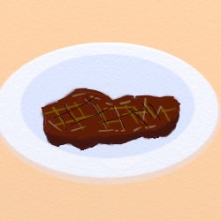 白いお皿につけ合わせなしステーキ