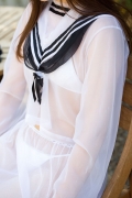 Seethrough school white swimsuit white bikini invisibility uniform beautiful girl016