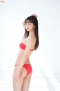 Slender beauty body Asuka Hanamura red tube top bikini014