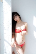 Slender beauty body Asuka Hanamura red tube top bikini016
