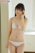 Maya Saotome Glasses Girl White String Bikini005