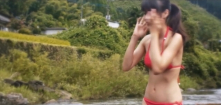 Arimura Kasumi Pure Water Wear Capture in a Red Bikini022