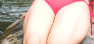 Arimura Kasumi Pure Water Wear Capture in a Red Bikini037