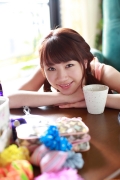 Ayumi Ishida 17 years old Morning Musume 14 Swimsuit with emerald green sea in the background032