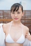 Satina Kashiwagi Satina White Swimwear White Bikini Pool008