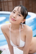 Satina Kashiwagi Satina White Swimwear White Bikini Pool027