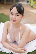 Satina Kashiwagi Satina White Swimwear White Bikini Pool035