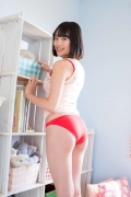 Satina Kashiwagi Satina red swimsuit red bikini lounging in the room016