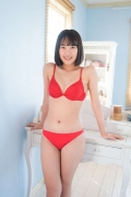 Satina Kashiwagi Satina red swimsuit red bikini lounging in the room037