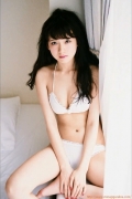 Rie Kaneko gravure in white lingerie bed and bath005