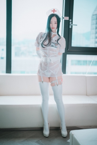 Sexy Nurse White Swimsuit Bikini Korean Beauty09