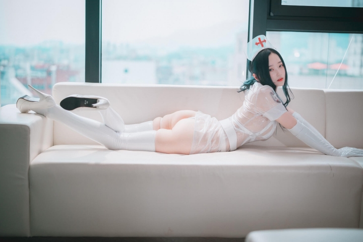 Sexy Nurse White Swimsuit Bikini Korean Beauty21