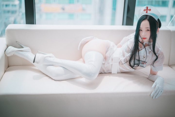 Sexy Nurse White Swimsuit Bikini Korean Beauty22