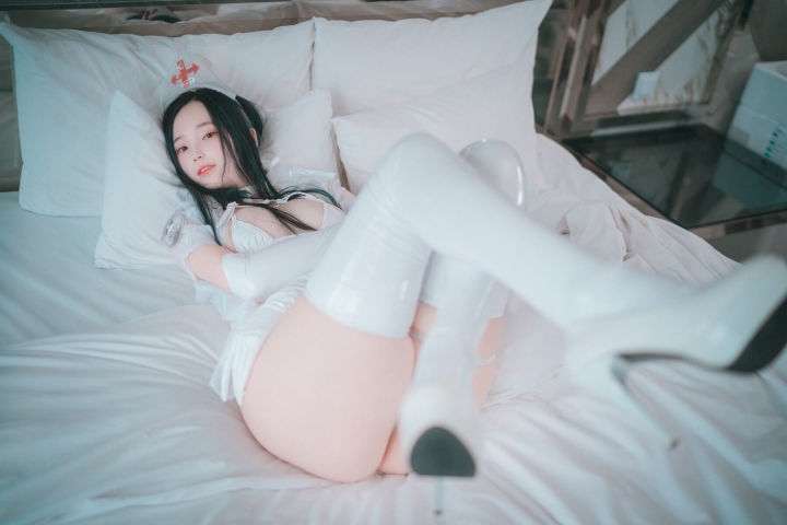 Sexy Nurse White Swimsuit Bikini Korean Beauty43